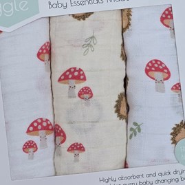 Muslin Squares Set of 3 - Woodland Muslin Squares Set of 3 - Woodland