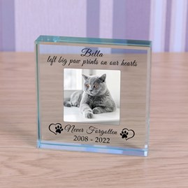 Personalised 'Never Forgotten' Pet Memory Photo Glass Token