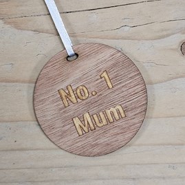 'No.1 Mum' Wooden Medal and Card