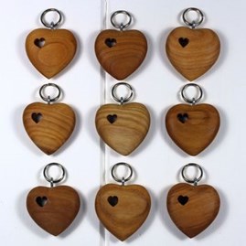 Wooden Heart With Hole Keyring Wooden Heart With Hole Keyring