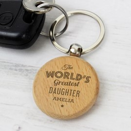 Personalised 'The World's Greatest' Wooden Keyring Personalised 'The World's Greatest' Wooden Keyring