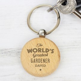 Personalised 'The World's Greatest' Wooden Keyring Personalised 'The World's Greatest' Wooden Keyring