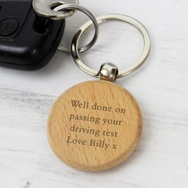 Personalised Solid Beech Wood Keyring Personalised Solid Beech Wood Keyring