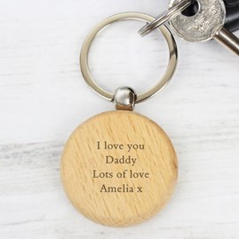 Personalised Solid Beech Wood Keyring Personalised Solid Beech Wood Keyring