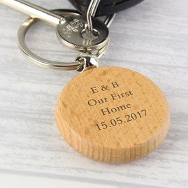 Personalised Solid Beech Wood Keyring Personalised Solid Beech Wood Keyring