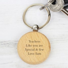 Personalised Solid Beech Wood Keyring Personalised Solid Beech Wood Keyring