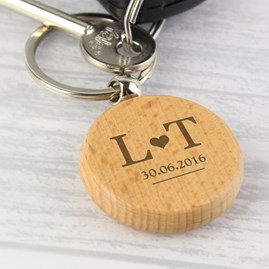 Personalised 'Our Initials' Wooden Keyring Personalised 'Our Initials' Wooden Keyring