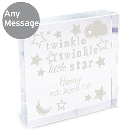 Personalised Child's 'Twinkle Twinkle' Crystal Block Personalised Child's 'Twinkle Twinkle' Crystal Block