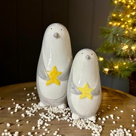 Ceramic Penguin With Star Decoration Ceramic Penguin With Star Decoration