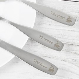 Personalised 3 Piece Train Cutlery Set Personalised 3 Piece Train Cutlery Set