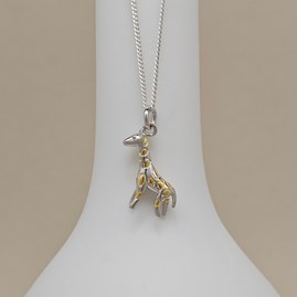 Personalised 925 Silver And Gold Plate Giraffe Necklace