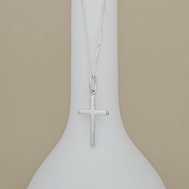 Personalised 925 Silver Christening Cross Necklace Personalised 925 Silver Christening Cross Necklace