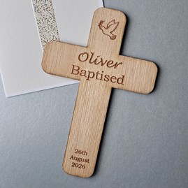 Personalised Baptism Cross Wooden Decoration Personalised Baptism Cross Wooden Decoration