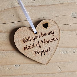 Personalised 'Be My Maid Of Honour' Decoration Card Personalised 'Be My Maid Of Honour' Decoration Card
