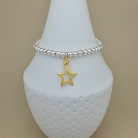 Personalised Bead Bracelet with Gold Plated Star Personalised Bead Bracelet with Gold Plated Star