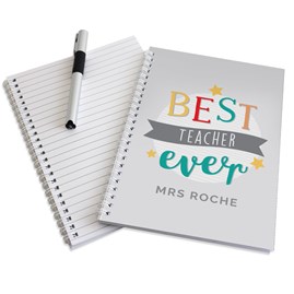 Personalised 'Best Teacher Ever' A5 Notebook Personalised 'Best Teacher Ever' A5 Notebook