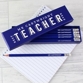 Personalised 'Best Teacher Ever' Box and 12 Pencils Personalised 'Best Teacher Ever' Box and 12 Pencils