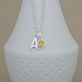 Personalised Birthstone Ball Chain Necklace Personalised Birthstone Ball Chain Necklace