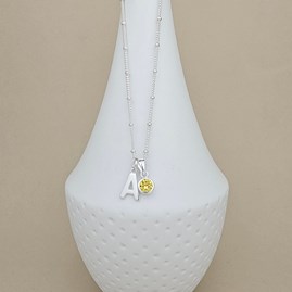 Personalised Birthstone Ball Chain Necklace Personalised Birthstone Ball Chain Necklace