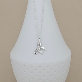 Personalised Bridesmaid Sterling Silver Bow Necklace Personalised Bridesmaid Sterling Silver Bow Necklace
