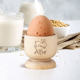 Personalised Bunny Wooden Egg Cup Personalised Bunny Wooden Egg Cup