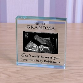 Personalised 'Can't Wait To Meet You' Photo Glass Token
