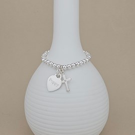 Personalised Children's Baptism Cross Bead Bracelet Personalised Children's Baptism Cross Bead Bracelet