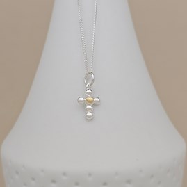 Personalised Children's Two Tone Cross Necklace Personalised Children's Two Tone Cross Necklace