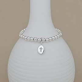 Personalised Child's Baptism Cross Bead Bracelet Personalised Child's Baptism Cross Bead Bracelet
