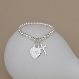 Personalised Child's Holy Communion Cross Bead Bracelet Personalised Child's Holy Communion Cross Bead Bracelet