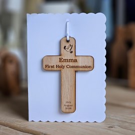 Personalised Communion Cross Hanging Decoration Card Personalised Communion Cross Hanging Decoration Card