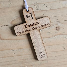 Personalised Communion Cross Hanging Decoration Card Personalised Communion Cross Hanging Decoration Card
