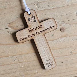 Personalised Communion Cross Hanging Decoration Card Personalised Communion Cross Hanging Decoration Card