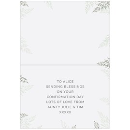 Personalised Confirmation Card Personalised Confirmation Card