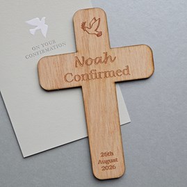 Personalised Confirmation Cross Wooden Decoration Personalised Confirmation Cross Wooden Decoration