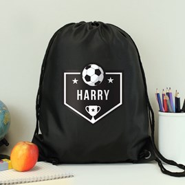 Personalised Drawstring Kit Bag with Football Banner Personalised Drawstring Kit Bag with Football Banner