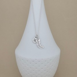 Personalised Eid Moon Charm Silver Necklace Personalised Eid Moon Charm Silver Necklace