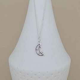 Personalised Eid Moon Charm Silver Necklace Personalised Eid Moon Charm Silver Necklace