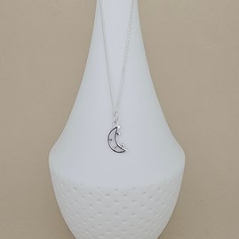 Personalised Eid Moon Charm Silver Necklace Personalised Eid Moon Charm Silver Necklace