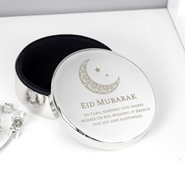 Personalised Eid Round Trinket Box Personalised Eid Round Trinket Box