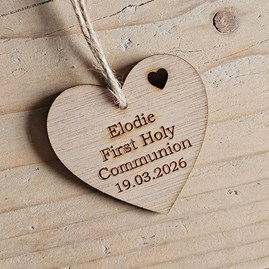 Personalised First Holy Communion Hanging Heart Card Personalised First Holy Communion Hanging Heart Card