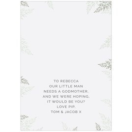 Personalised Godparent Card Personalised Godparent Card