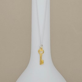 Personalised Gold Plated Key Necklace Personalised Gold Plated Key Necklace