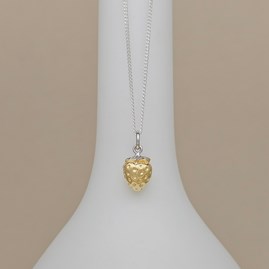 Personalised Gold Plated Strawberry Necklace