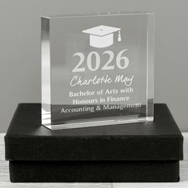 Personalised Graduation Crystal Message Block