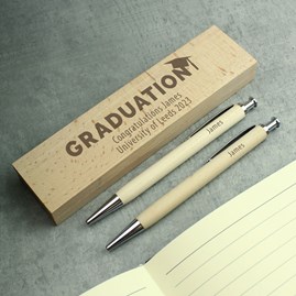 Personalised Graduation Wooden Pen and Pencil Set Personalised Graduation Wooden Pen and Pencil Set