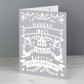 Personalised Grey Papercut Style Card Personalised Grey Papercut Style Card