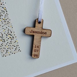 Personalised Hanging Mini Cross Token Personalised Hanging Mini Cross Token
