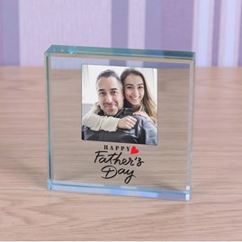 Personalised 'Happy Father's Day' Photo Glass Token