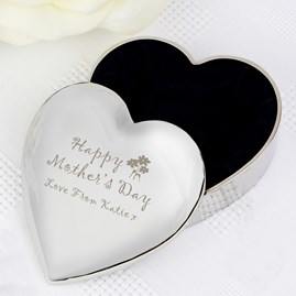 Personalised 'Happy Mother's Day' Heart Trinket Box